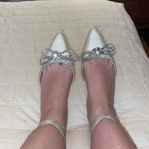 White bridal flats